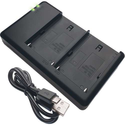 מטען כפול לסוללות NP-F בחיבור USB