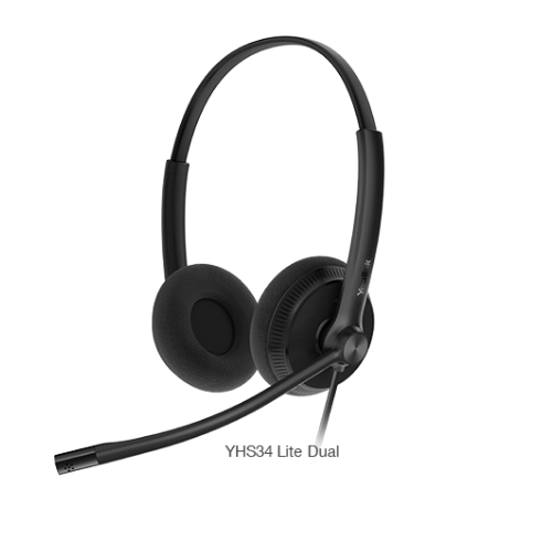 אוזניות מקצועיות Yealink YHS34 Lite עם מיקרופון לניהול שיחות מתקדם