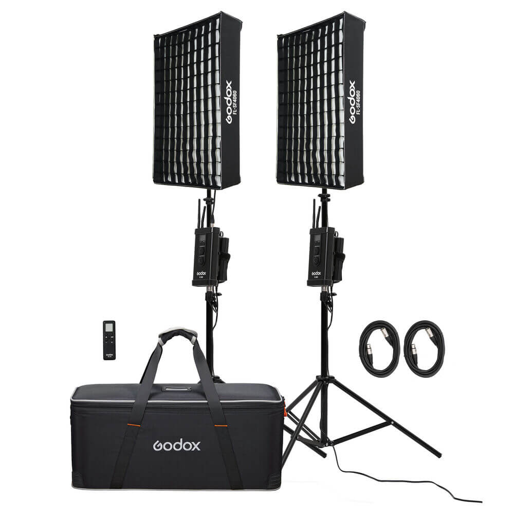 תאורה לוידאו גודוקס Godox FL100 X2 KIT