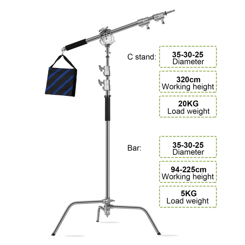חצובת תאורה C-Stand עם זרוע BOOM דגם GVM C360