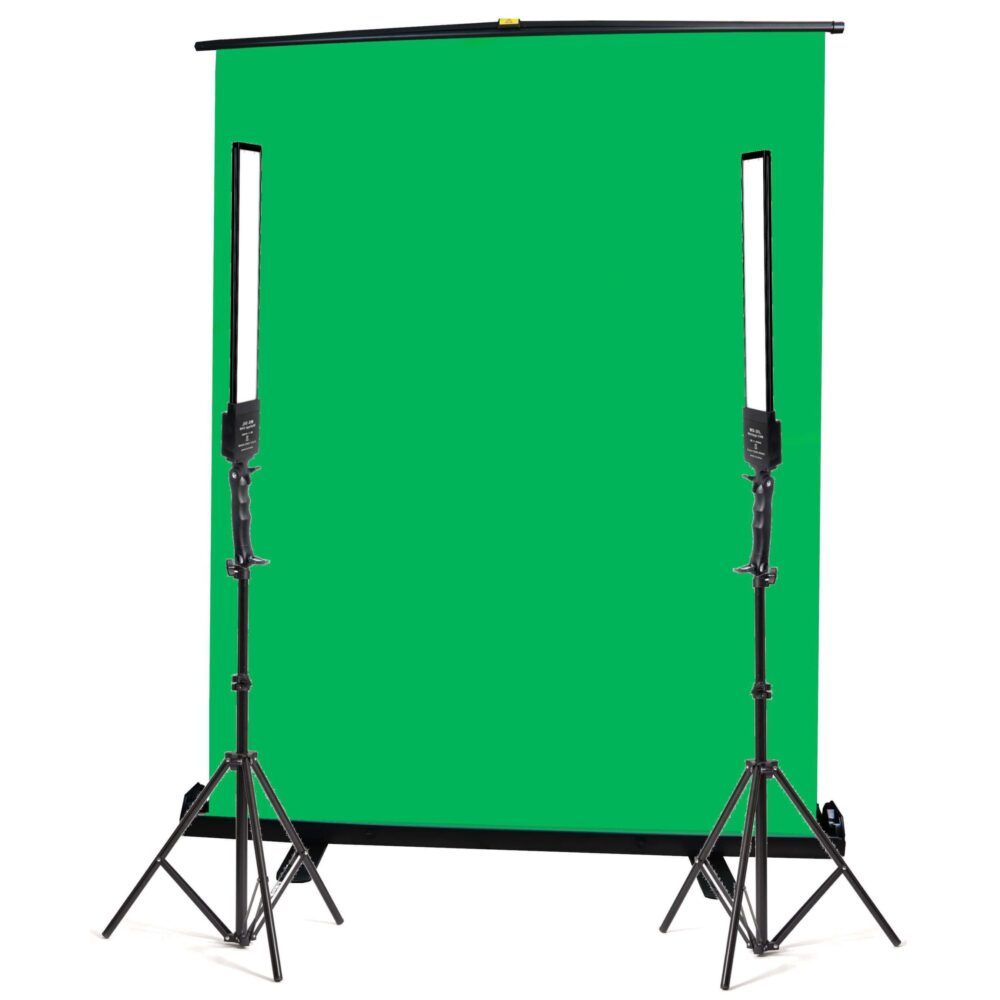ערכת תאורה ורקע ירוק לצילומי GREEN SCREEN