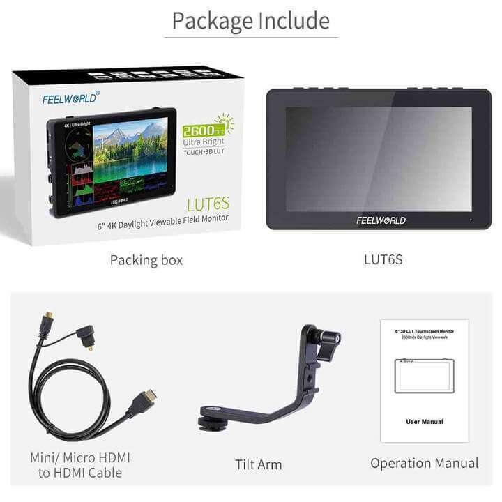 מוניטור SDI מסך מגע 6" Feelworld LUT6S – תמונה 3