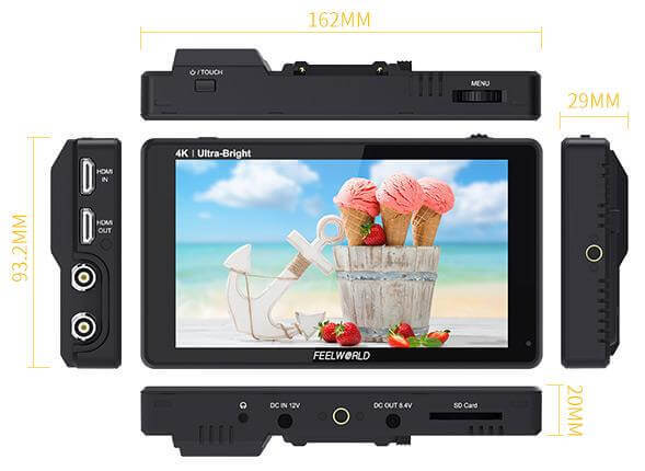 מוניטור SDI מסך מגע 6" Feelworld LUT6S – תמונה 2