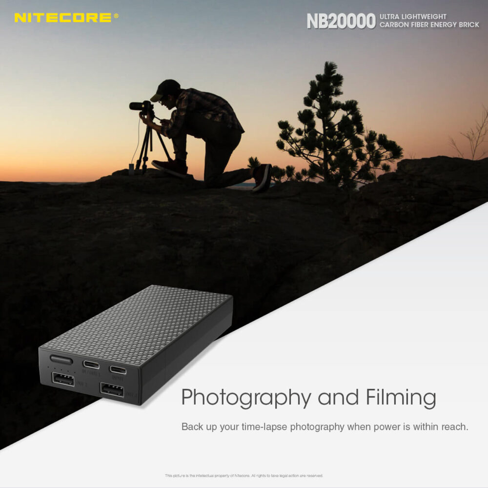 מטען נייד סוללת גיבוי NITECORE NB20000 20,000mAh