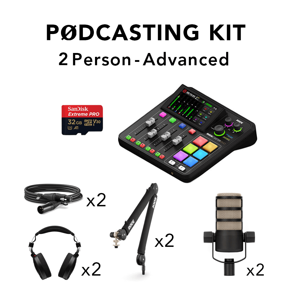 קיט עבור 2 דוברים בפודקאסט RODE Podcasting Kit Advanced