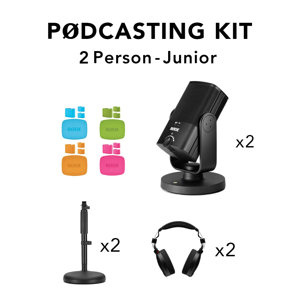 קיט הקלטת פודקאסט 2 דוברים RODE Podcast Recording Kit Junior