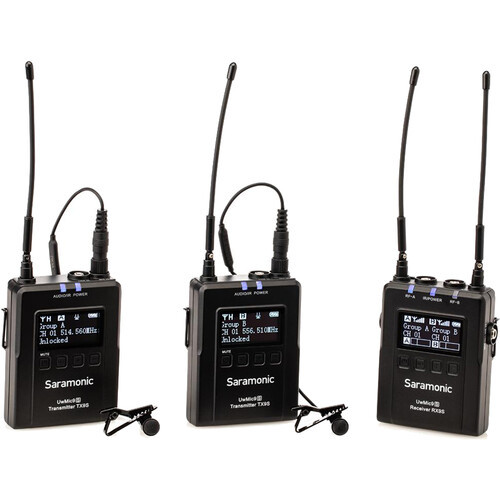 מקלט ו-2 מיקרופונים אלחוטיים Saramonic UwMic9S RX9S+TX9S+TX9S