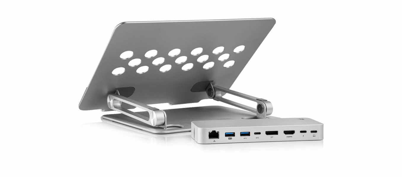 מעמד מתכוונן למחשב נייד הכולל תחנת עגינה KRAMER K-DOCK6 – תמונה 3