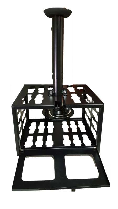 Projector cage with ceiling hanging fixture